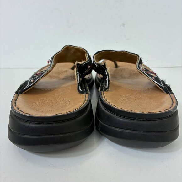 Rieker Boho Floral Sequin Beaded Sandals Sz 9.5 Hippie Gypsy - Picture 6 of 9